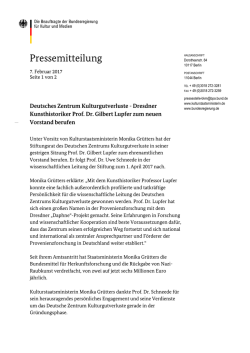 Pressemitteilung - Deutsches Zentrum Kulturgutverluste