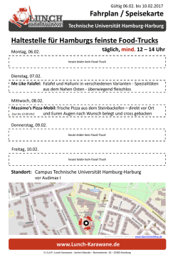 Speiseplan TUHH (Campus, HH-Harburg), KW - Lunch