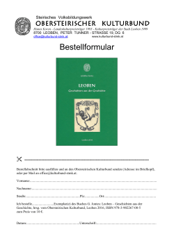 Bestellformular - Obersteirischer Kulturbund