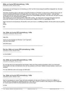 Bitte um kurze RÃ¼ckmeldung / Hilfe Aw
