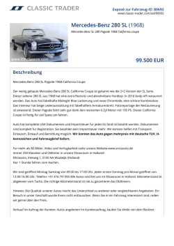 Mercedes-Benz 280 SL (1968) 99.500 EUR