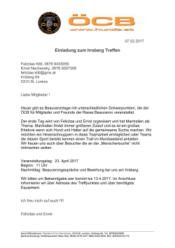 Einladung zum Irrsberg Treffen
