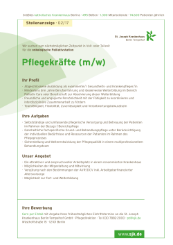 Pflegekräfte (m/w) - St. Joseph Krankenhaus