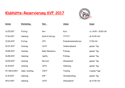 Klubhütte-Reservierung KVF 2017