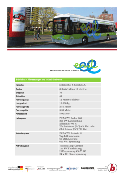 E-Solobus - Abmessungen und technische Daten
