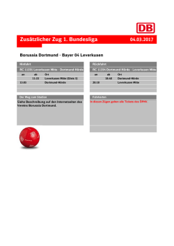 04-03-2017 Zusätzlicher Zug Erste Bundesliga