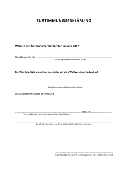 zustimmungserklärung - Ärztekammer für Kärnten
