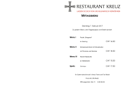 Mittagsmenu - Restaurant Kreuz Buttisholz