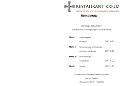 Mittagsmenu - Restaurant Kreuz Buttisholz