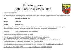 Einladung zum Kohl- und Pinkelessen 2017
