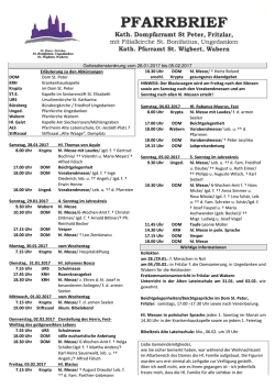 Pfarrbrief vom 28.01.-05.02.2017 - Domgemeinde St. Peter, Fritzlar