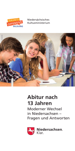 Abitur nach 13 Jahren - Niedersächsisches Kultusministerium