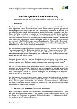 Hochwertigkeit der Bioabfallverwertung