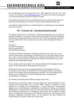 W2 - Professur für „Maschinenbauinformatik“ - FH-Kiel