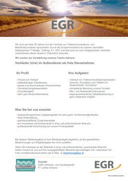 Inserat FREIE DIENSTNEHMER