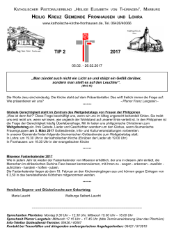 TIP_2017_02 ab 5.2.2017 - Katholische Kirche Fronhausen