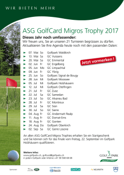 ASG GolfCard Migros Trophy 2017