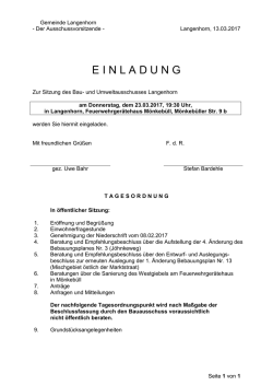 Einladung - Gemeinde Langenhorn