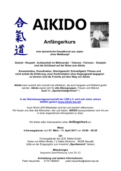 Anfängerkurs - Aikido-LEW