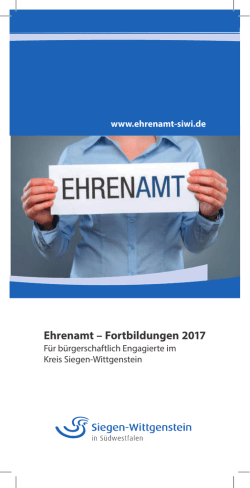 Ehrenamt Fortbildungen 2017 Flyer