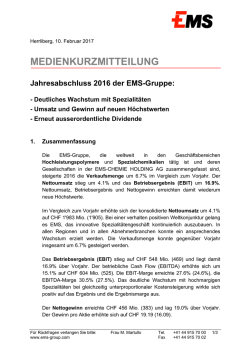 Jahresabschluss 2016 kurz