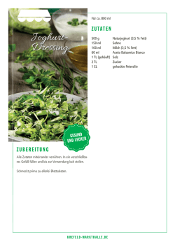 Joghurt- Dressing - Markthalle Krefeld