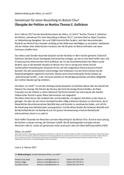 Medienmitteilung_Übergabe Petition Nuntius
