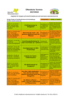 Öffentliche Termine 2017/2018