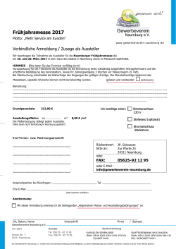 Anmeldeformular - Gewerbeverein Naumburg