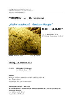Programm in DIN A4 - Arbeitsgruppe Artenschutz Thüringen
