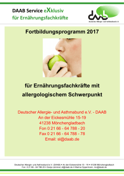 DAAB-Fortbildungen 2017 - Deutscher Allergie