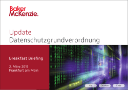 Update Datenschutzgrundverordnung