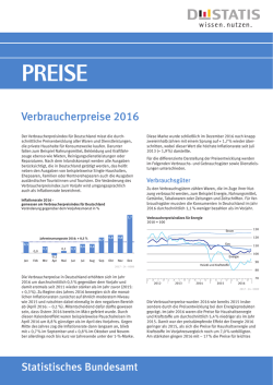 Verbraucherpreise 2016 - Statistisches Bundesamt