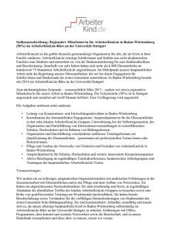 Stellenausschreibung: Regionale/r Mitarbeiter/in für ArbeiterKind.de