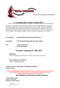 30.1.171. DAN-Träger-Treffen in Dortmund am 07.05.17