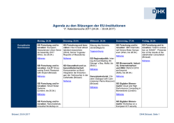 Agenda zu den Sitzungen der EU-Institutionen