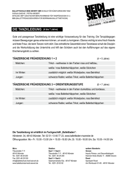 Die TAnzKLeiDung (4 bis 7 Jahre)