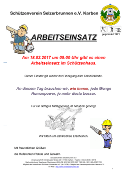 Standreinigung 18022017 - Schützenverein Selzerbrunnen eV