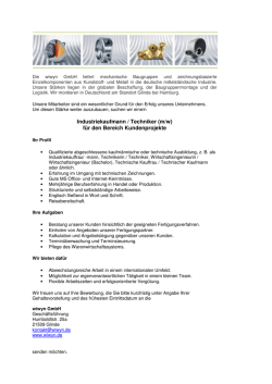 Industriekaufmann / Techniker (m/w)