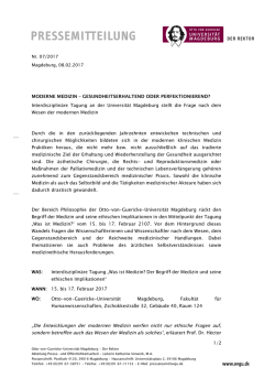 Interdisziplin&auml;re Tagung "Was ist Medizin" - Die Otto-von