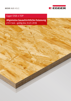 EGGER Allgemeine bauaufsichtliche Zulassung OSB 4 TOP