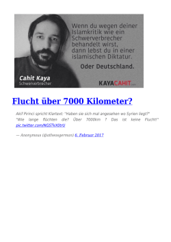 Flucht über 7000 Kilometer?