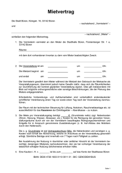 Mustermietverftrag für Veranstaltungen
