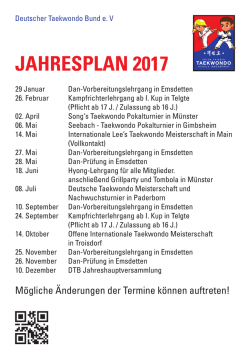 Jahresplan als PDF - Taekwon-Do
