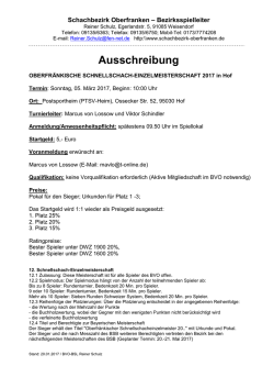 Ausschreibung - Schachbezirk Oberfranken