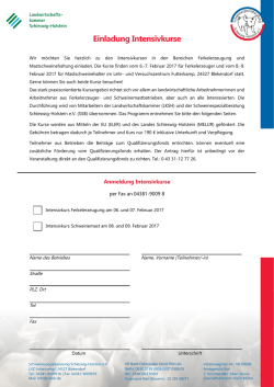 Intensivkursen - SchweineSpezialBeratung Schleswig