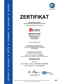 zertifikat - SEKAS GmbH