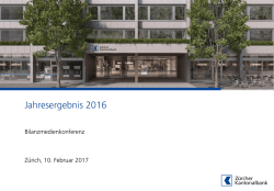 Jahresergebnis 2016 - Bilanzmedienkonferenz