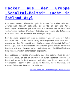 Hacker aus der Gruppe &bdquo;Schaltai-Baltai&ldquo; sucht in