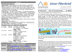 Pfarrbrief vom 05.02. bis 12.02.2017